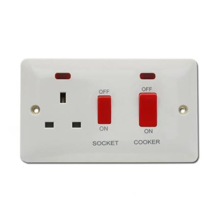 Double pole cooker socket 45amp