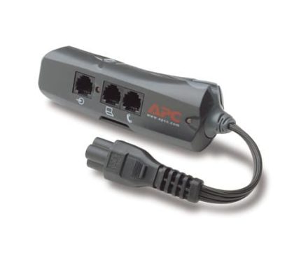 APC Notebook Surge Protector for AC, phone and network lines, 3 pin connection, 100-240V,
