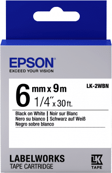 Epson LC-2WBN9 Black on White Tape