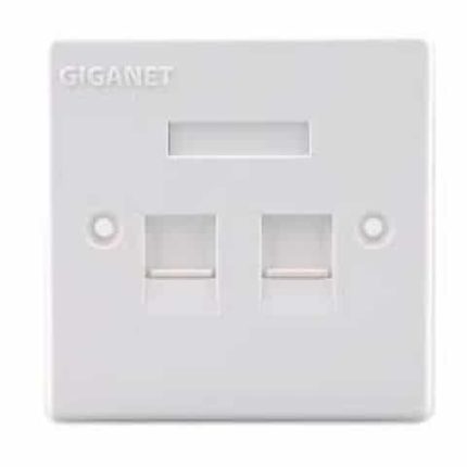 Giganet cat 6 UTP double faceplate with modules