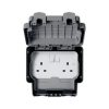 Hager 13 Amp Switched Twin Weatherproof IP66 Socket