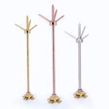 Complete Set of Lightening Arrestor, Copper Rod (5/8"X4'), Gunmetal Base & Brass Nut