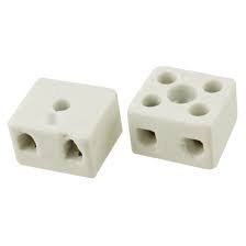 Wire Connector 2 Position Dual Row Ceramic Terminal Block 16A
