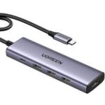 Ugreen UG-15596 5 in 1 USB-C To HDMI + 3 USB 3.0 A + PD Power Converter