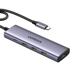 Ugreen UG-15596 5 in 1 USB-C To HDMI + 3 USB 3.0 A + PD Power Converter