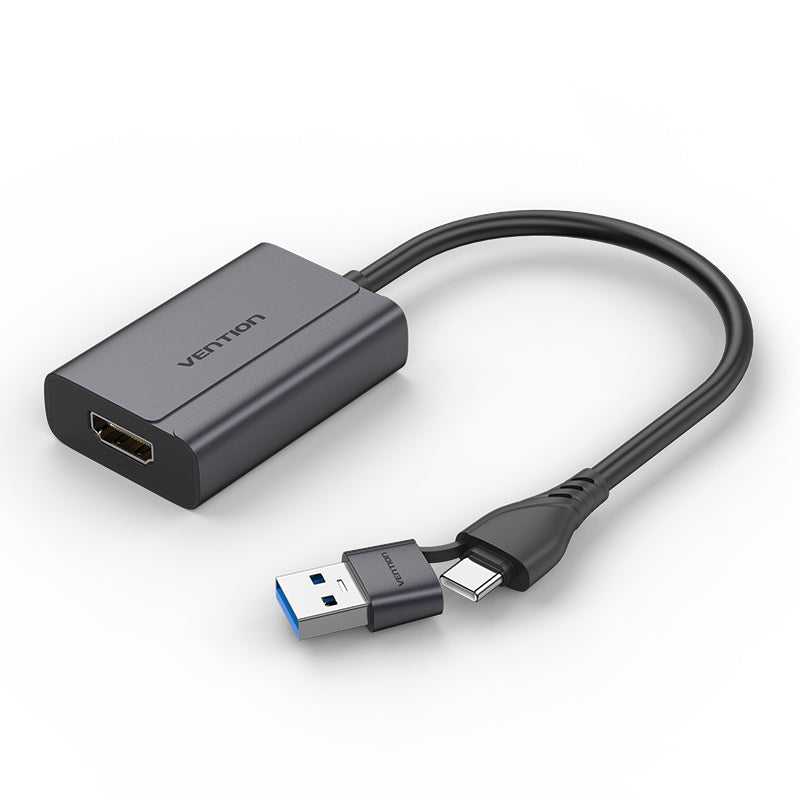 Vention Cotton Braided USB-C to HDMI Cable 1M Black Aluminum Alloy Type
