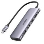 Ugreen UG- 15598 6 in 1 Multifunction Adapter USB-C To USB 3.0 A ( 3 port ) + 4K HDMI + RJ45 + PD