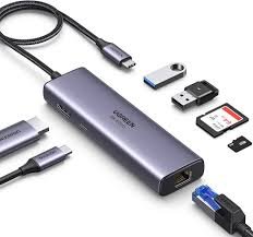 UGREEN UG-45380 10-in-1 USB-C to 2 HDMI(4K@60Hz) + 2 USB-C 3.2 + USB-A3.2 + USB-A3.0 + Gigabit RJ45 + SD/TF + PD(100W)