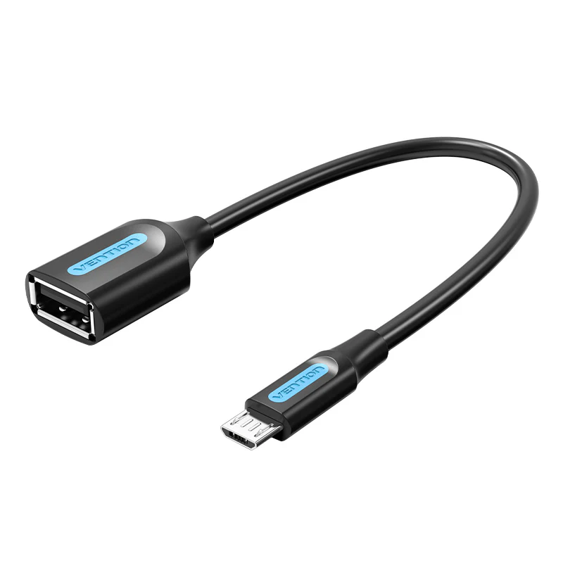 Vention USB 2.0 Mini-B Male to A Female OTG Cable 0.15M Black PVC Type