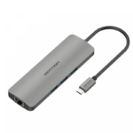 Vention 9 in 1 Multi-function Type-C Docking Station 0.1M Gray Metal Type