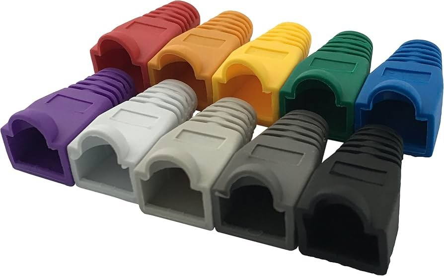 Vention RJ45 Strain Relief Boots Red PVC Type 100 Pack, Red, Black, Grey, White, Pink
